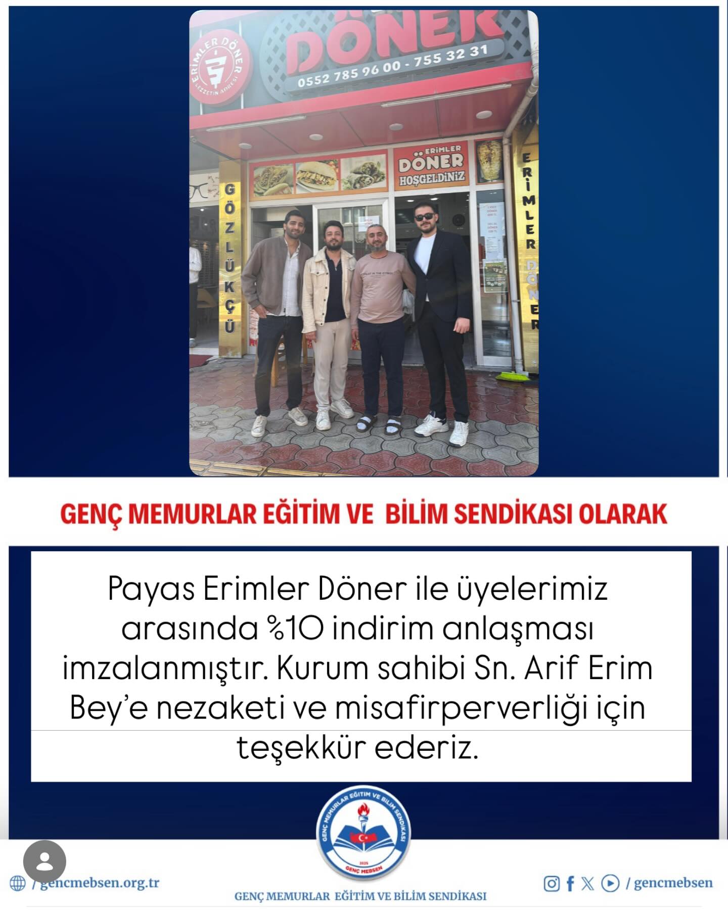 Payas Erimler Döner ile İndirim Protokolü Anlaşması İmzaladık